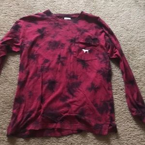 PINK pink and black tie dye long sleeve